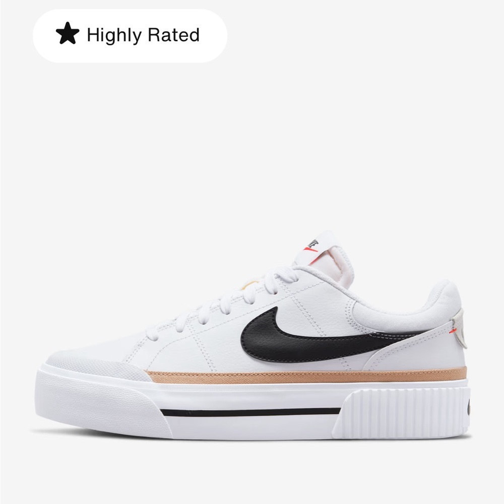 Nike White and Black Court Vision Sneakers